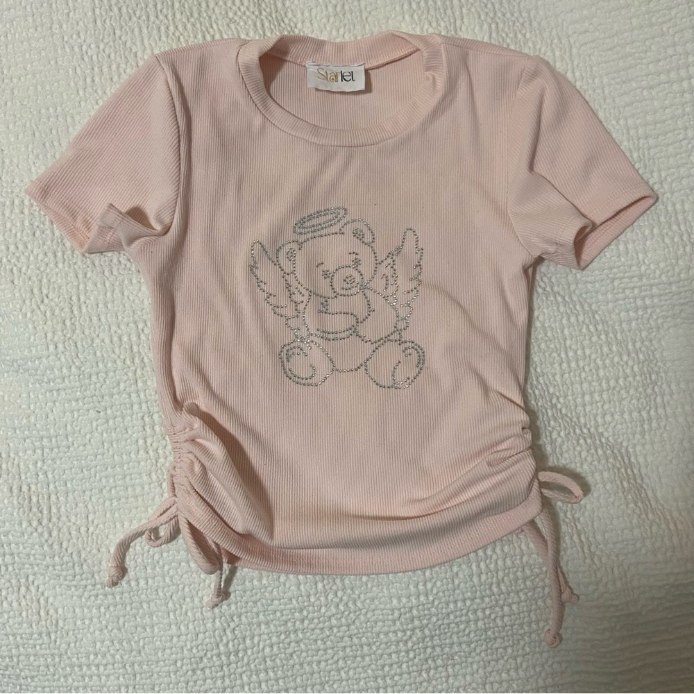 Pink Angel Bear Crop Top